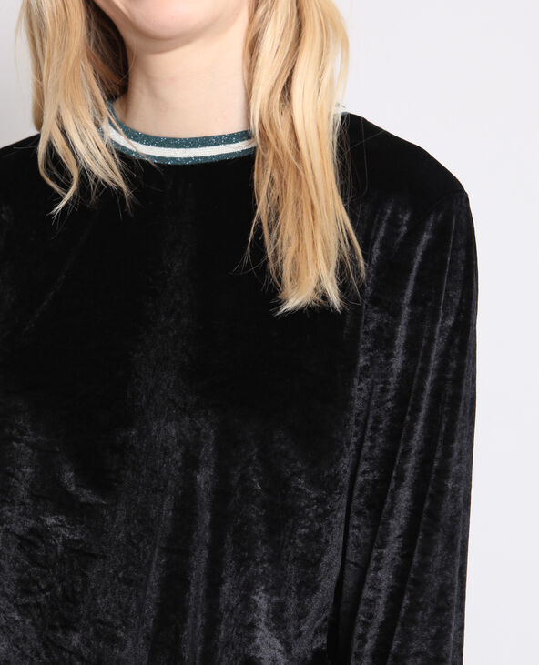 Sweat velours noir - Pimkie