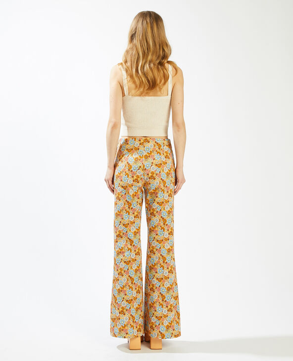 Pantalon flare fleuri orange - Pimkie