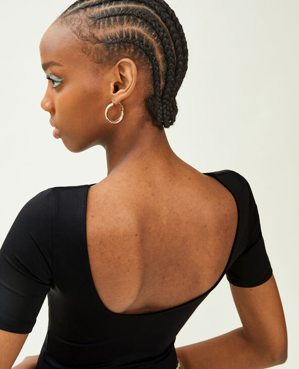Body manches courtes décolleté dos noir - Pimkie