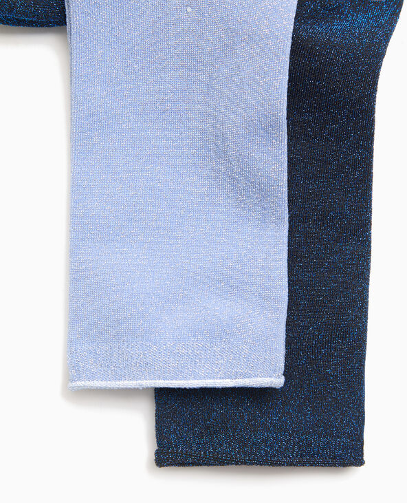 Lot de 2 paires de chaussettes avec lurex bleu clair - Pimkie