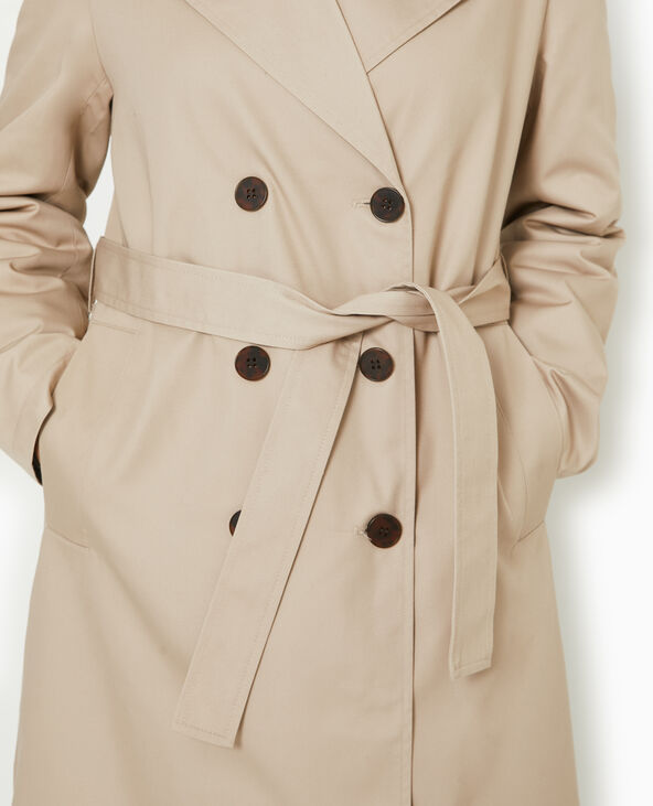 Trench long avec ceinture beige - Pimkie