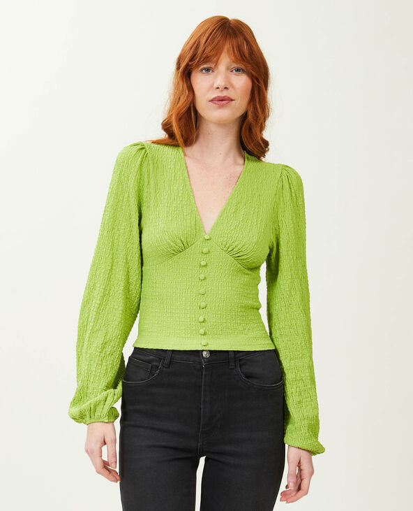 Top manches ballons vert kaki - Pimkie