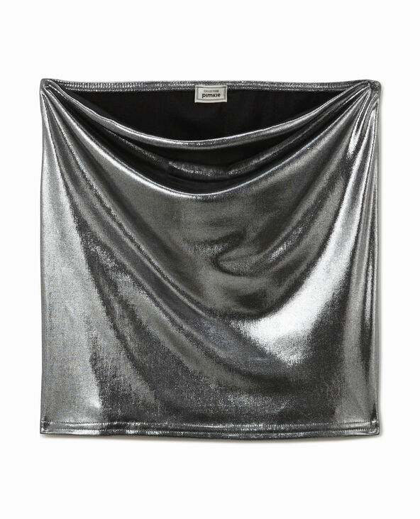 Top bandeau bustier en maille argentée argenté - Pimkie