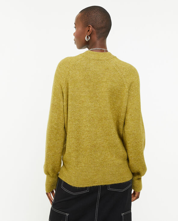 Pull col rond avec laine vert olive - Pimkie