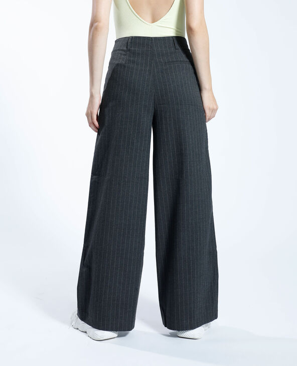 Pantalon large shop rayé femme