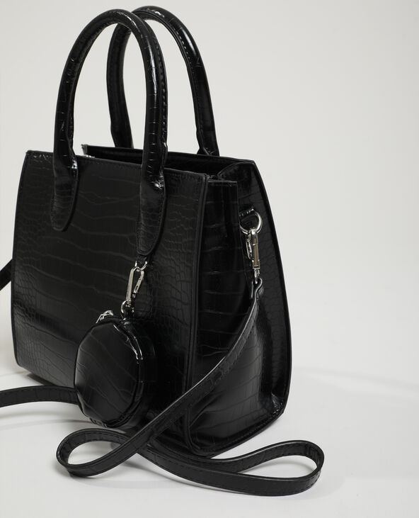 Sac à main croco noir - Pimkie