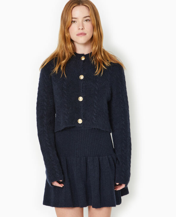 Gilet court en maille avec boutons dorés blanc - Pimkie