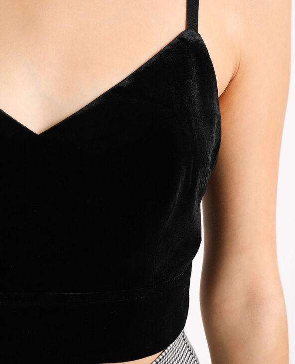 Brassière en velours noir - Pimkie