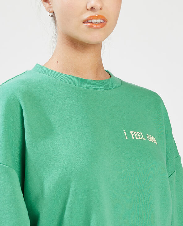 Sweat col rond vert olive - Pimkie