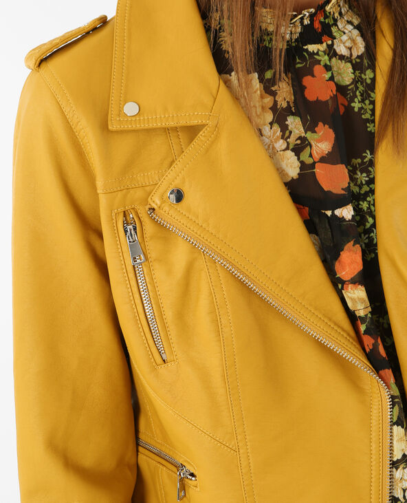 Veste biker jaune ocre - Pimkie