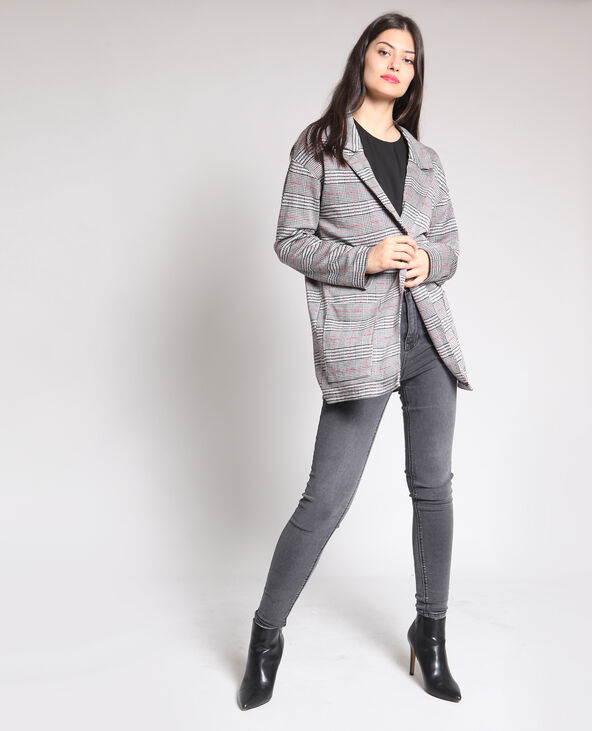 Blazer à carreaux noir - Pimkie