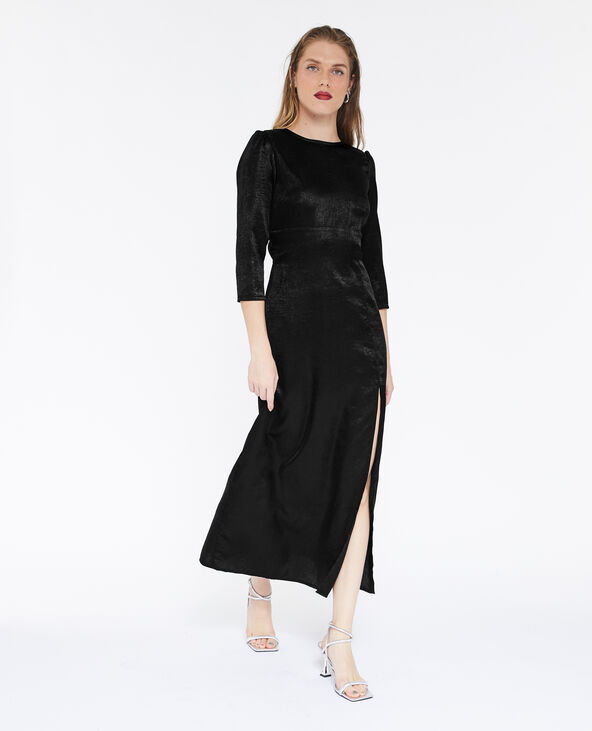 Robe longue satinee dos nu
