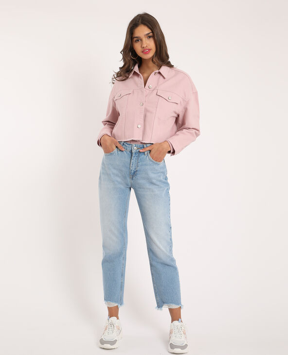 Veste en jean courte lilas - Pimkie