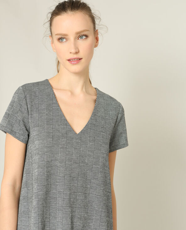 Robe imprimé Prince de Galles gris - Pimkie