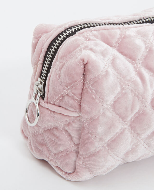 Trousse de maquillage effet velours rose clair - Pimkie
