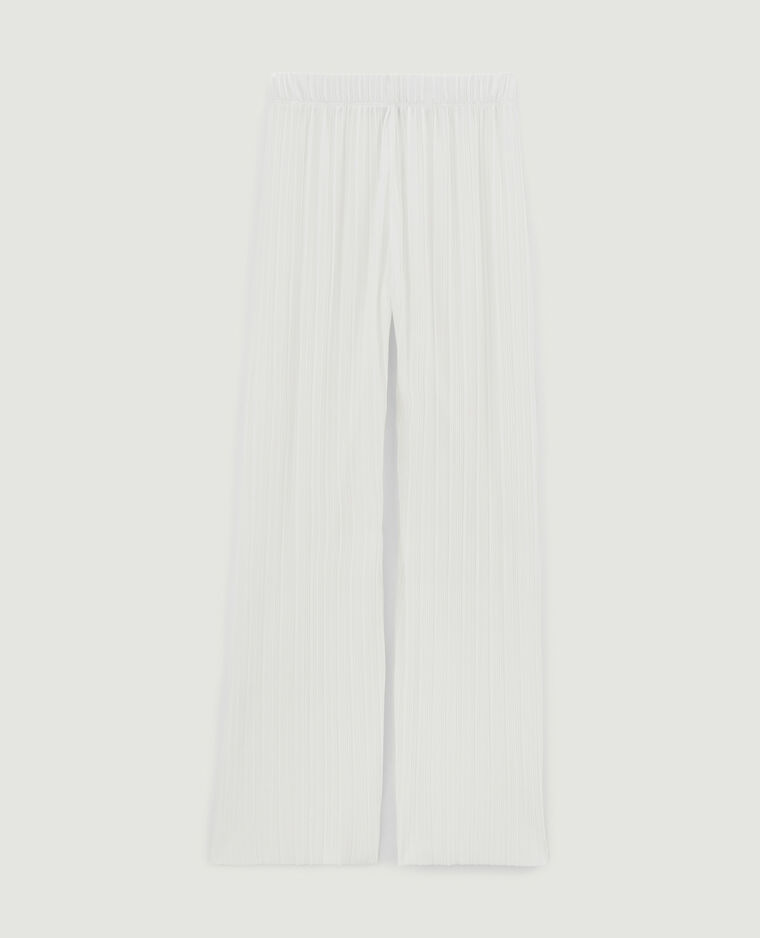 Pantalon large maille plissée blanc - Pimkie