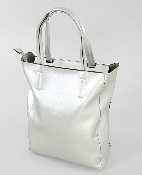 Sac cabas argenté hot sale