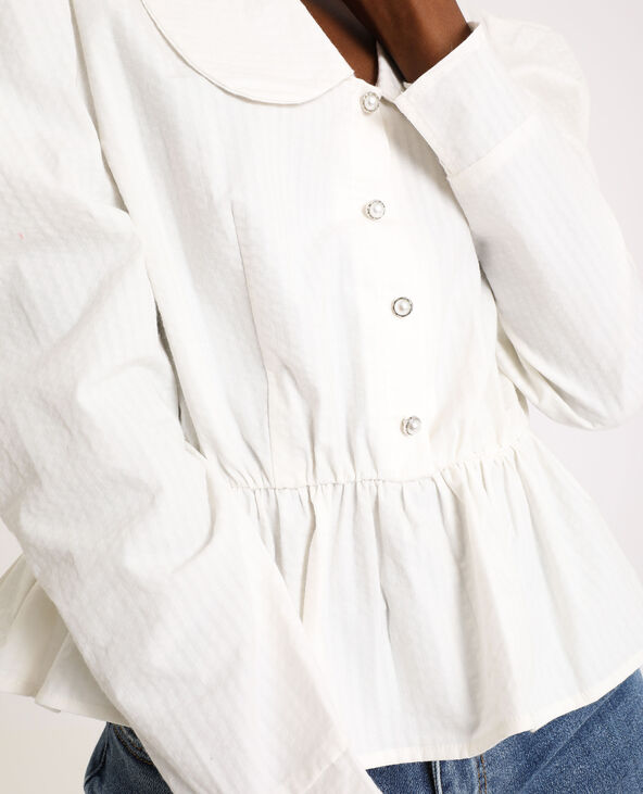 Blouse à col claudine écru - Pimkie