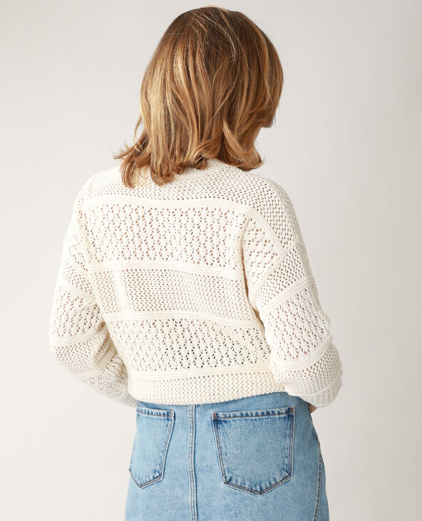 Pull en crochet blanc - Pimkie