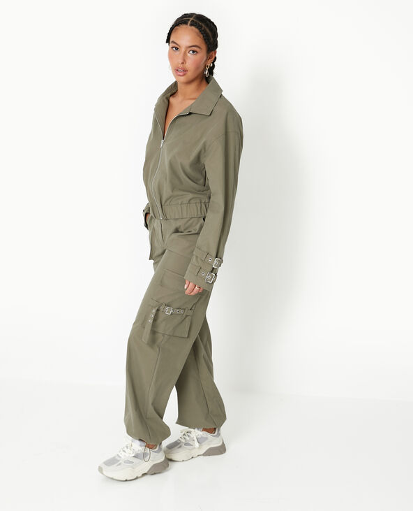 Pantalon cargo avec poches et sangles vert kaki - Pimkie