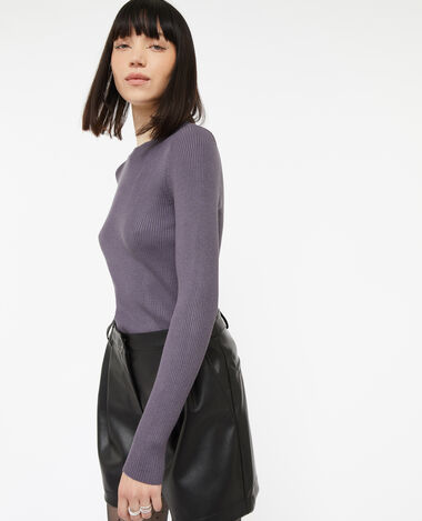 Pull en maille col rond lilas - Pimkie