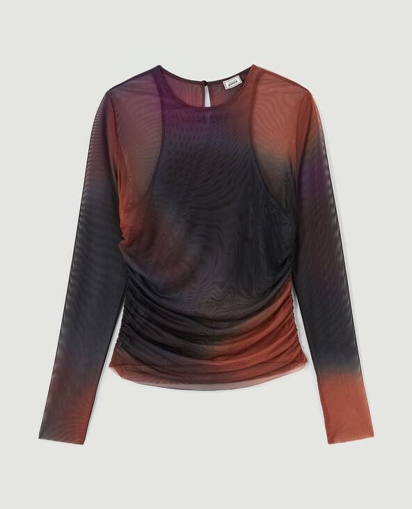 Top manches longues en tulle gris foncé - Pimkie