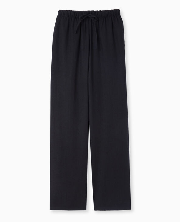 Pantalon droit et large avec ceinture coulissée noir - Pimkie
