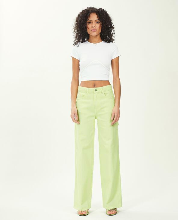 Jean cargo large jaune fluo - Pimkie