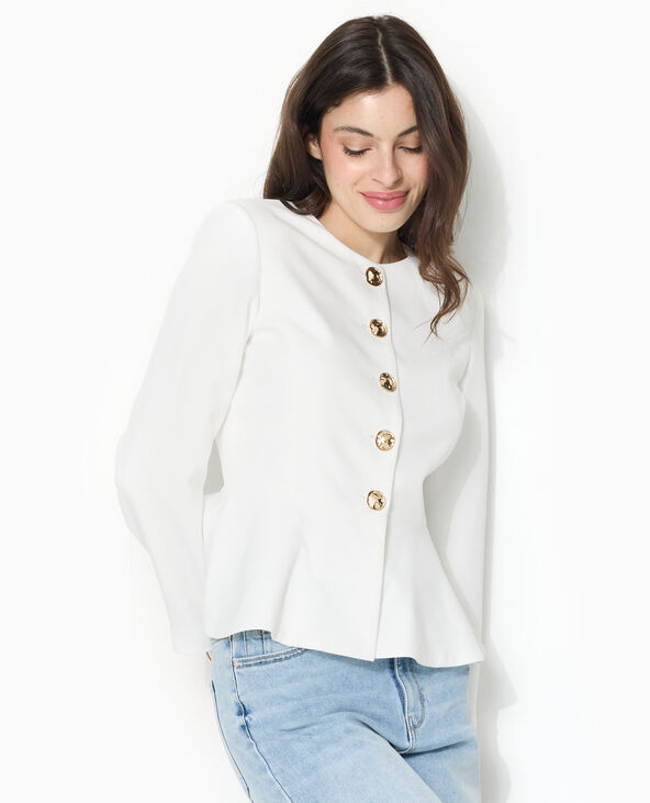 Veste peplum avec boutons fantaisie blanc - Pimkie