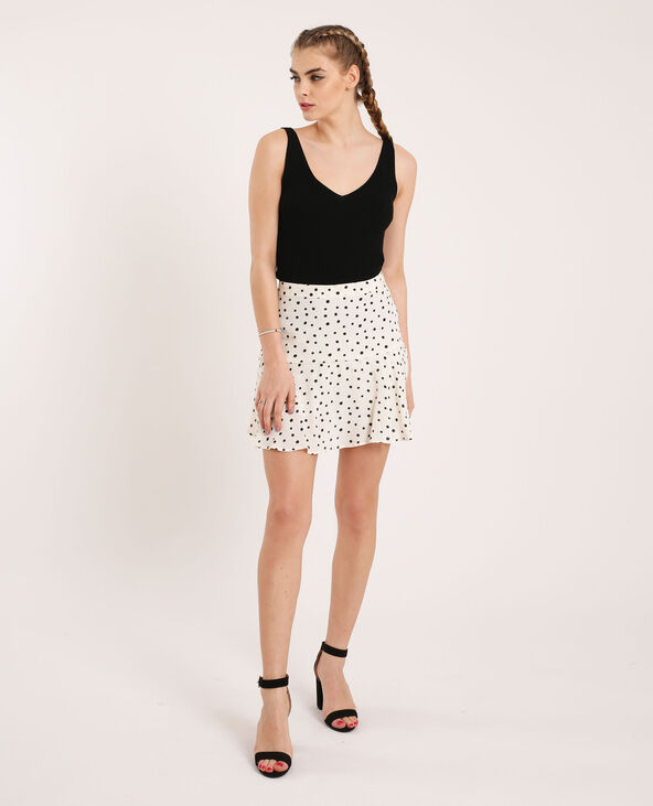 Jupe short à fleurs écru - Pimkie