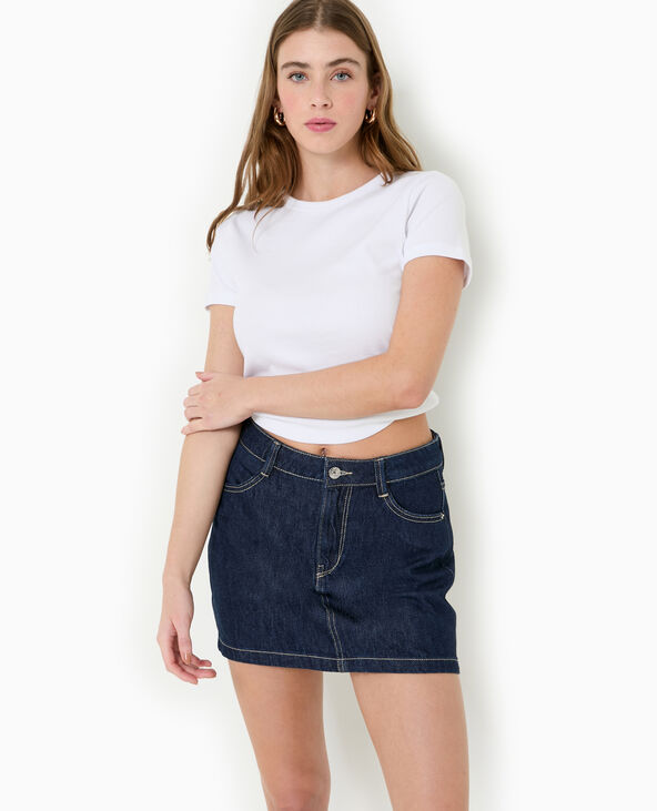 Mini-jupe en jean bleu - Pimkie
