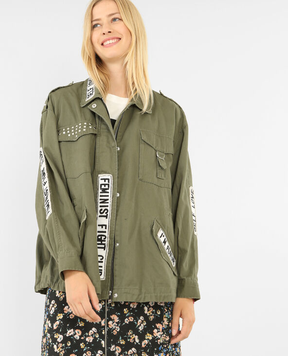 Parka army multi patchs vert kaki - Pimkie