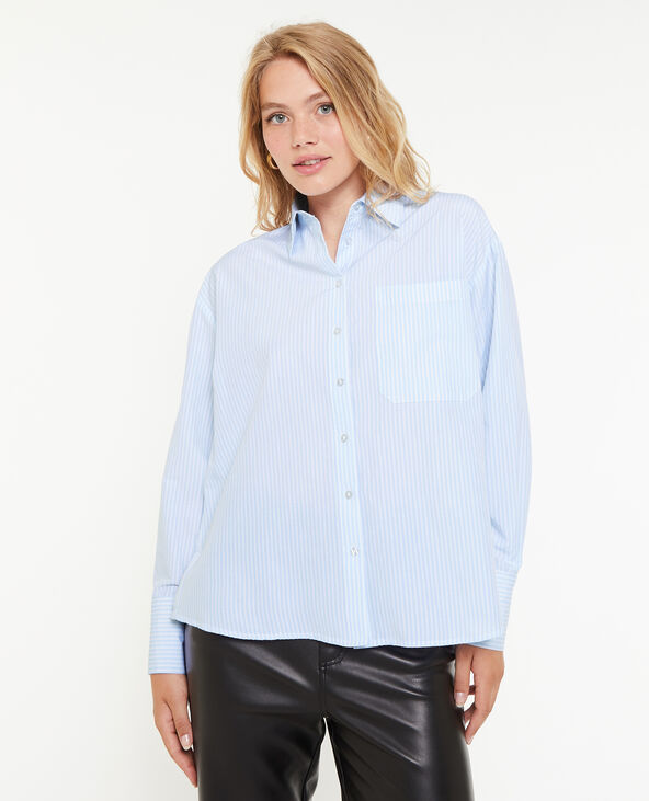 Chemise manches longues rayée bleu - Pimkie
