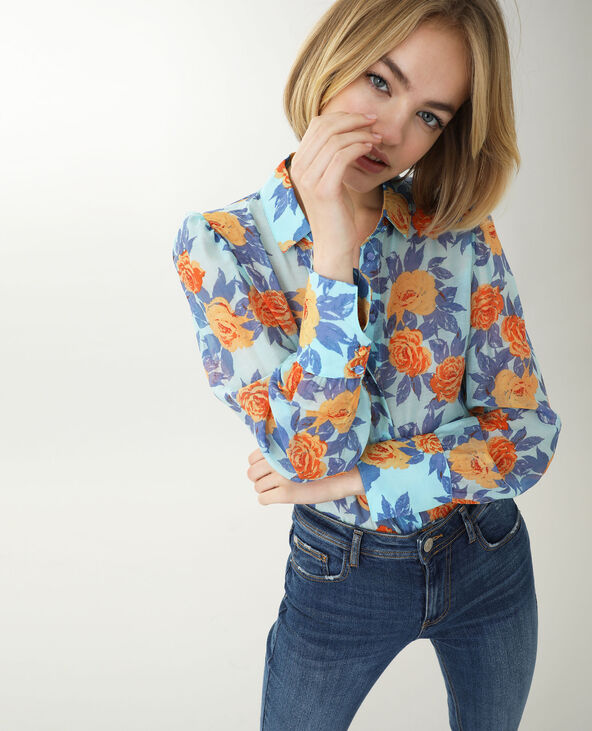 Chemise à fleurs noir - Pimkie