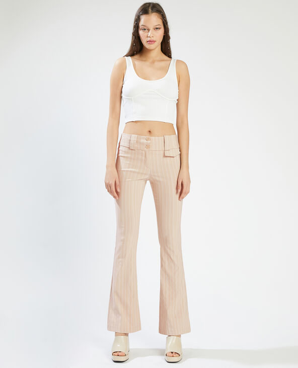 Pantalon flare rayé écru - Pimkie