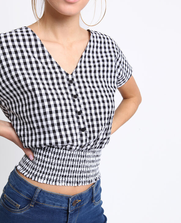 Top vichy noir - Pimkie