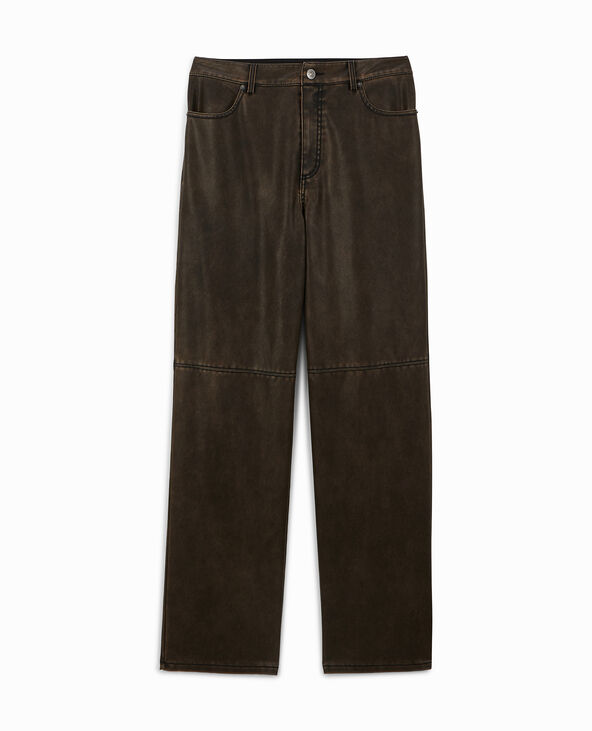 Pantalon droit en simili marron - Pimkie