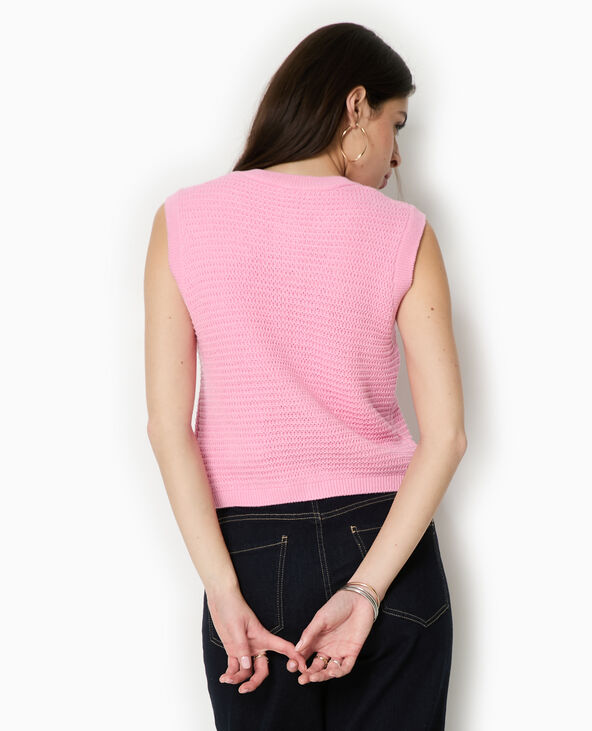 Gilet sans manches boutons métal rose - Pimkie