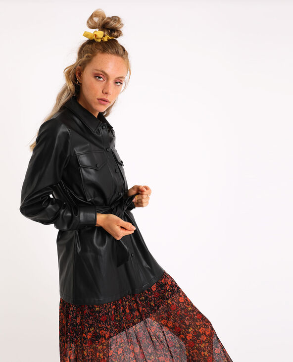 Chemise longue simili 2025 cuir