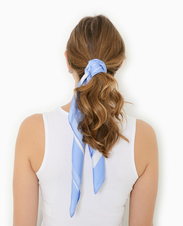 Foulard en tissu satiné rayé bleu clair - Pimkie