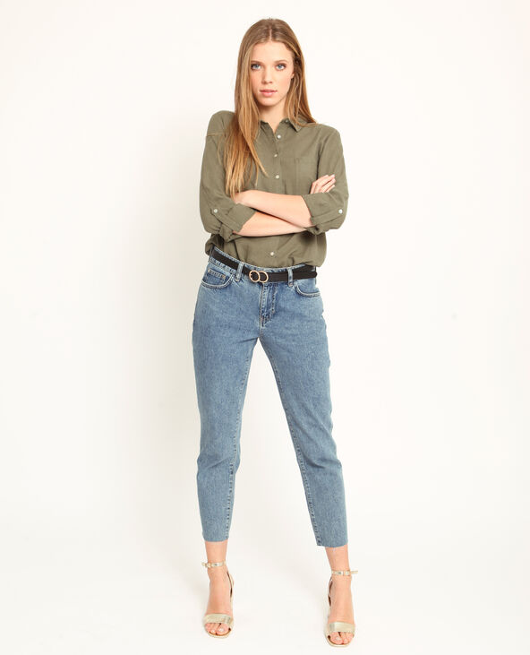Chemise 55% lin taupe - Pimkie