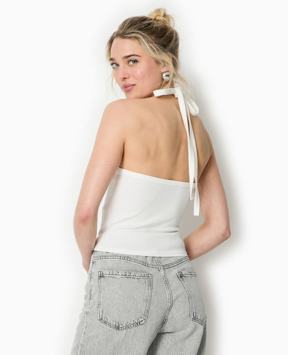 Top dos-nu avec détails perles blanc - Pimkie