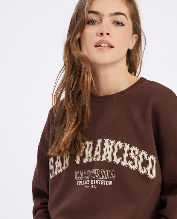 Sweat col rond marron - Pimkie