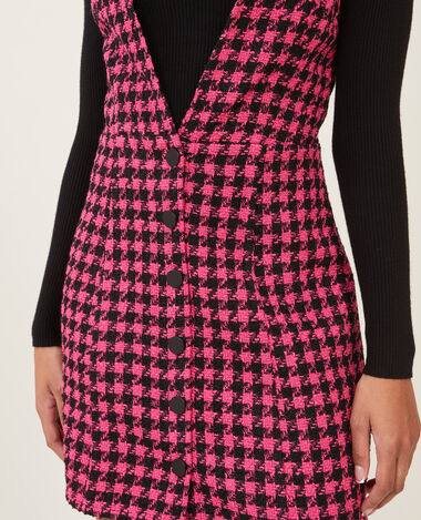 Robe en tweed avec boutons rose fuchsia - Pimkie