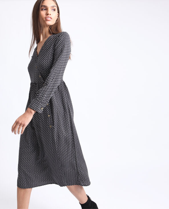 Robe longue boutonnée noir - Pimkie