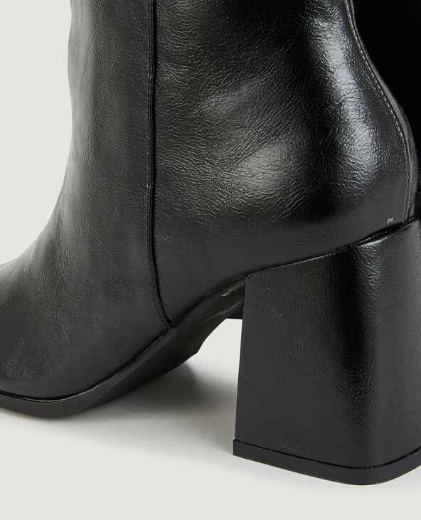 Boots à talon bouts carrés noir - Pimkie