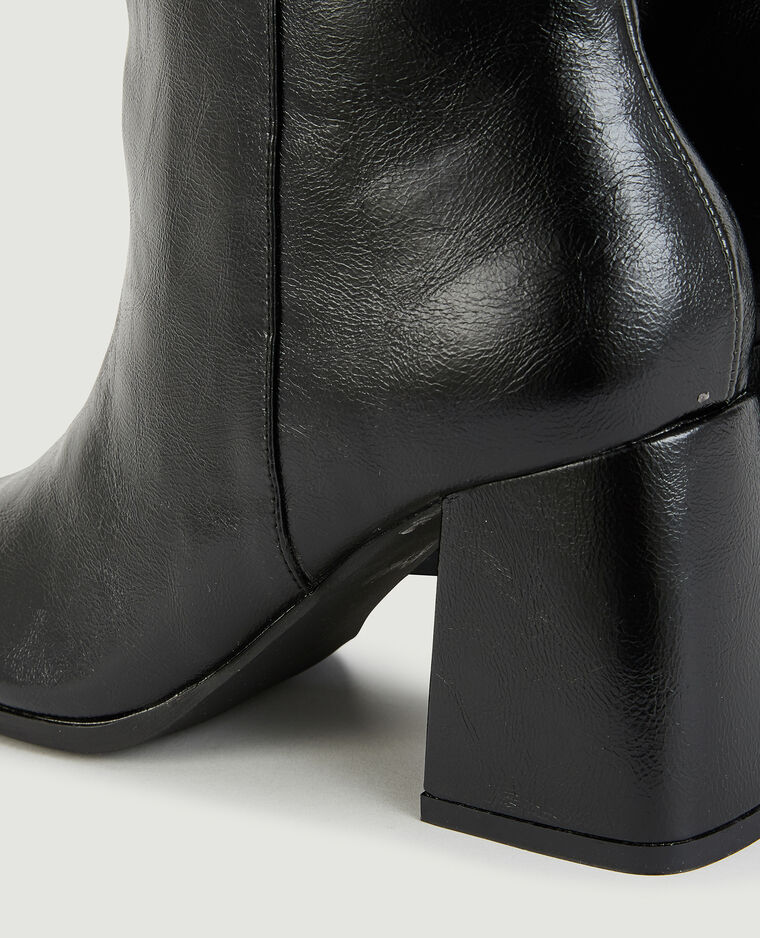 Boots à talon bouts carrés noir - Pimkie