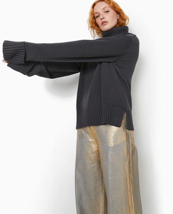 Pull col roulé gris chiné - Pimkie