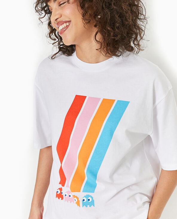 T-shirt oversize licence Pacman blanc - Pimkie