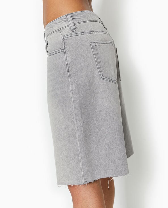 Bermuda large en jean gris clair - Pimkie